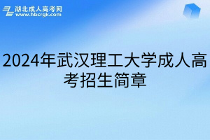 2024年武漢理工大學成人高考招生簡章